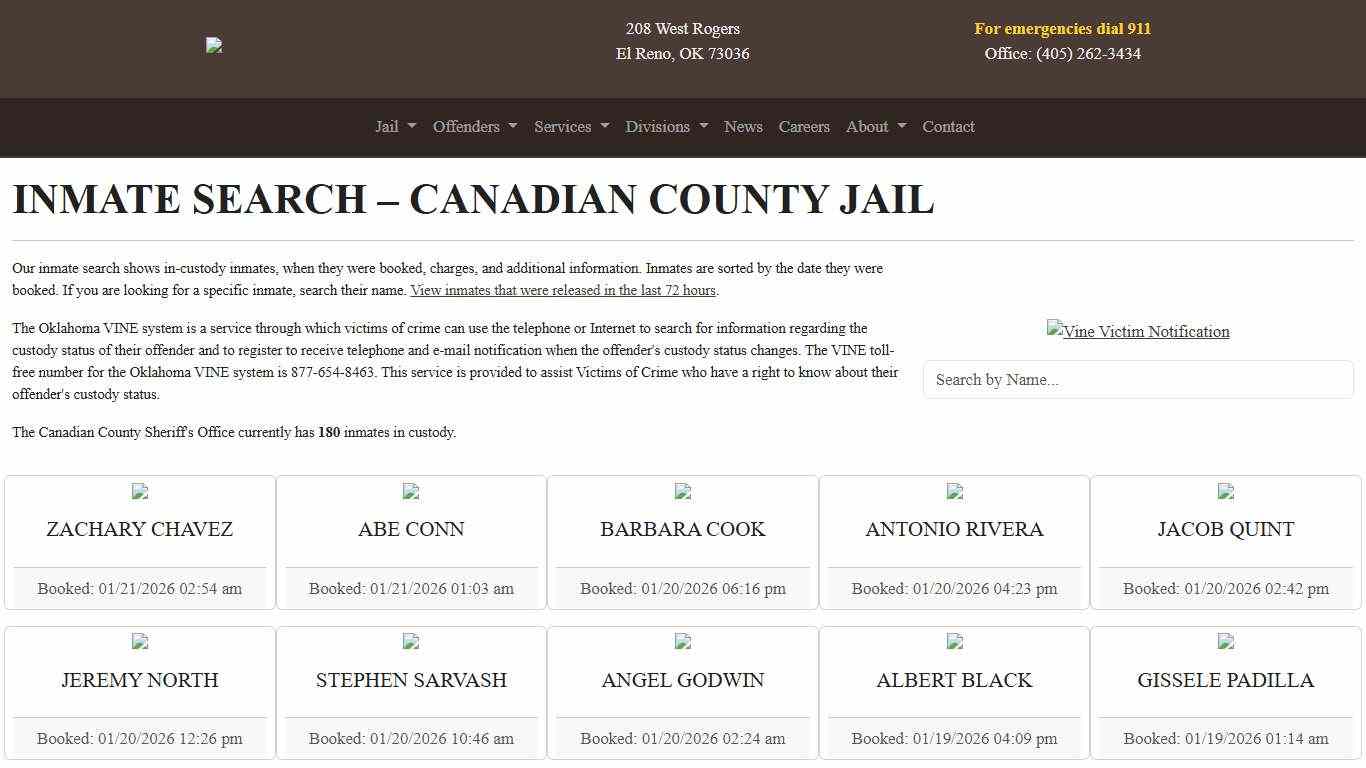 Inmate Search | Canadian County Sheriff's Office